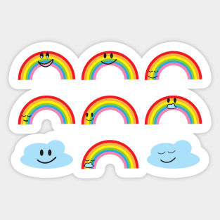 Cute rainbows and clouds characters Sticker